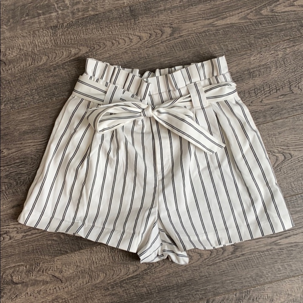 Zara Striped Paperbag Shorts